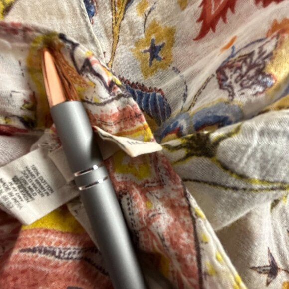 Raga Womens Floral Sequin Detail Henley Blouse Top Small Long Sleeve Multicolor - Picture 4 of 8